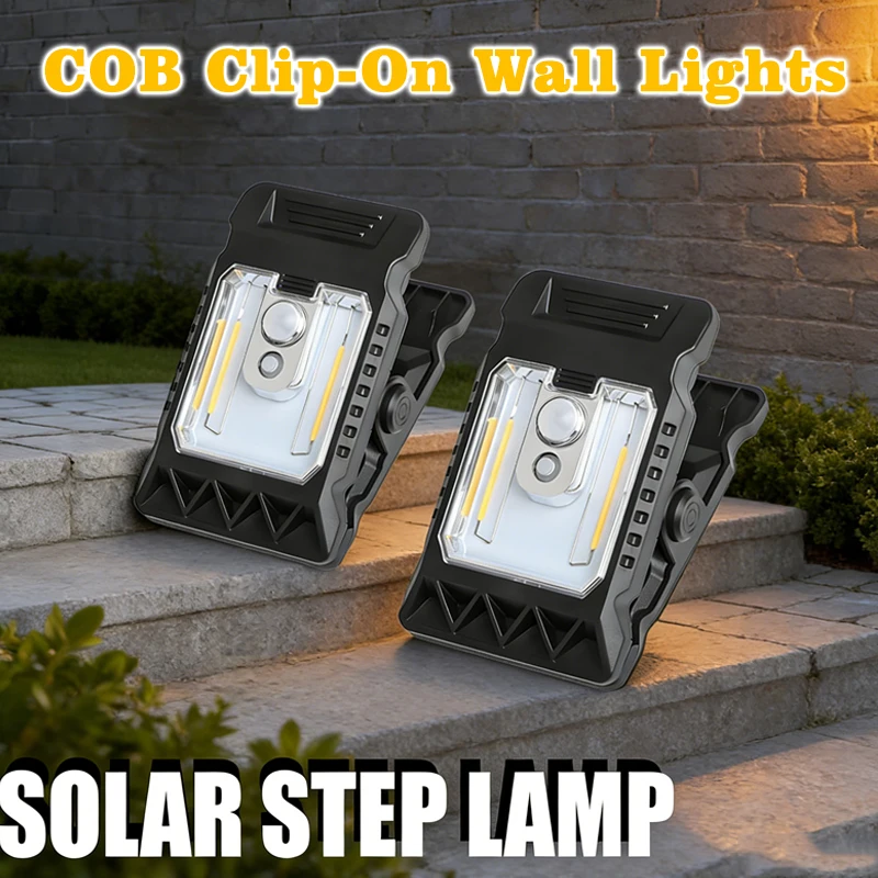 Solar-Außenleuchte mit Bewegungssensor, wasserdicht, 3 Beleuchtungsmodi, Campinglampe, für Zaun, Mauer, Garage, LED-Lampen
