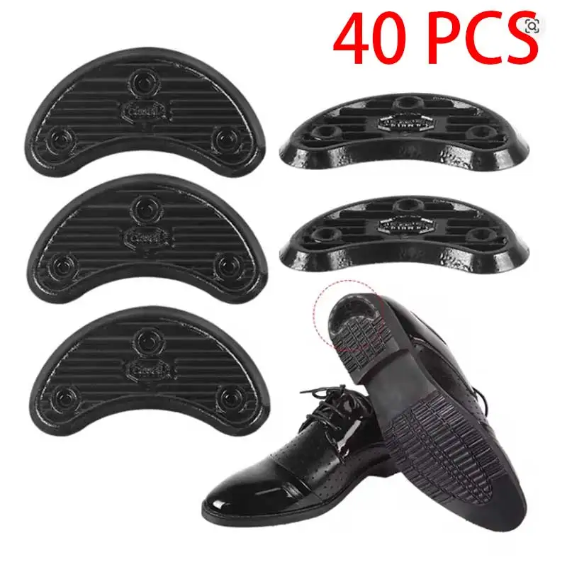 20/2 paar Gummi Schuhe Ferse Zehen Platten Wasserhähne Sohle Protektoren Reparatur Hufeisen Offset Sohle Anti Slip Ferse Patch reparatur Schuh Materia Image