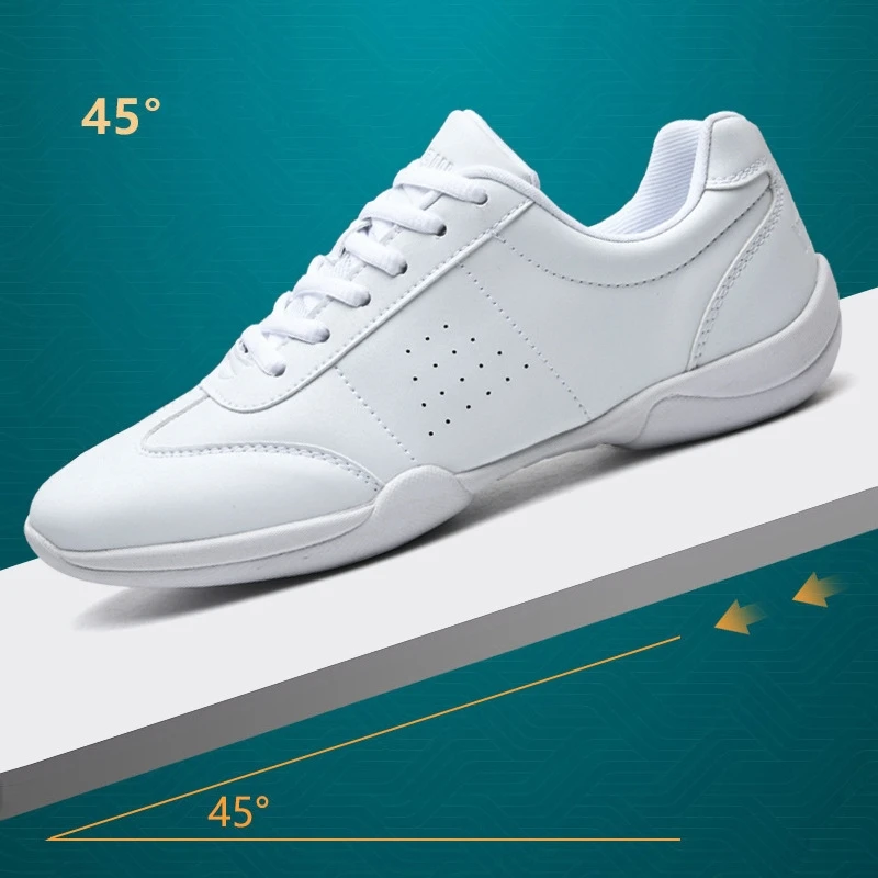 Damen Cheerleading-Schuhe Mädchen Cheer-Schuhe Weiß Schwarz Tanz-Sneaker Leichte Aerobic-Sportschuhe D18