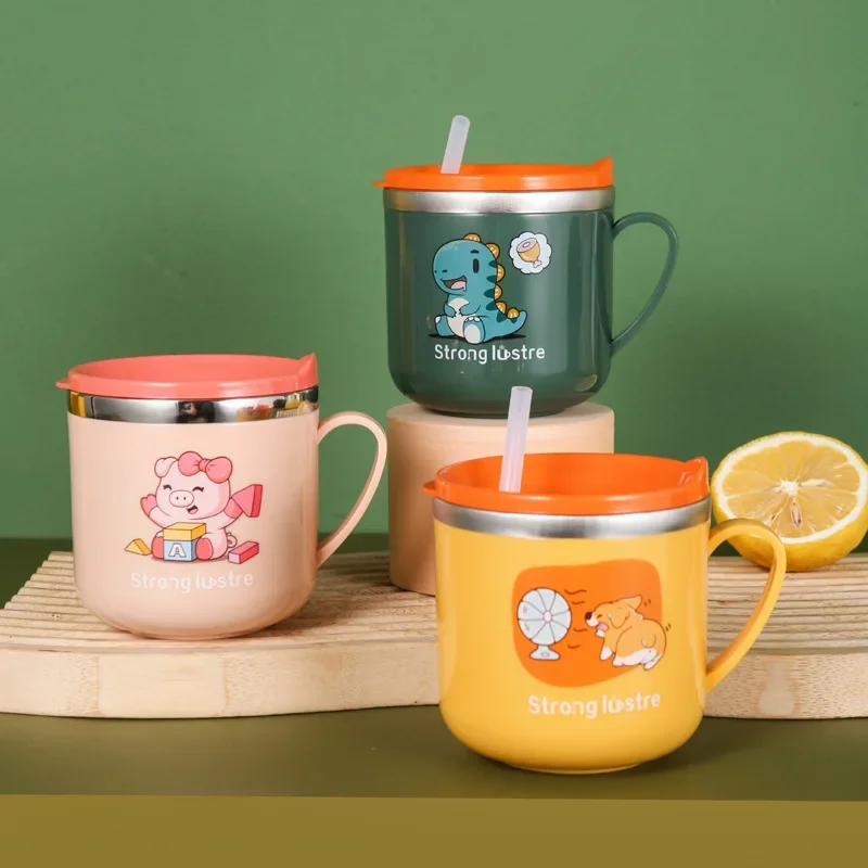 250 ml Kinder Niedlichen Cartoon Tiere Thermos Wasser Flasche Kinder Becher 304 Edelstahl Vakuum Flaschen Baby Tumbler Thermo Tasse Image