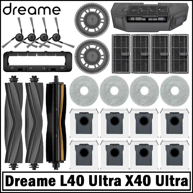 Dreame L40 Ultra / X40 Ultra Roboterstaubsauger Zubehör Hauptbürste Seitenbürste Wischmopp Hepa-Filter Staubbeutel Ersatzteile Image