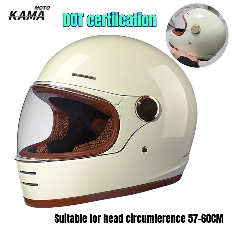 DOT-Zertifizierter Neuer Casco Capacetes Motorrad Vintage Motocross Helm Gesichtsschutz Roller-Helme Motorsiklet Kask Image