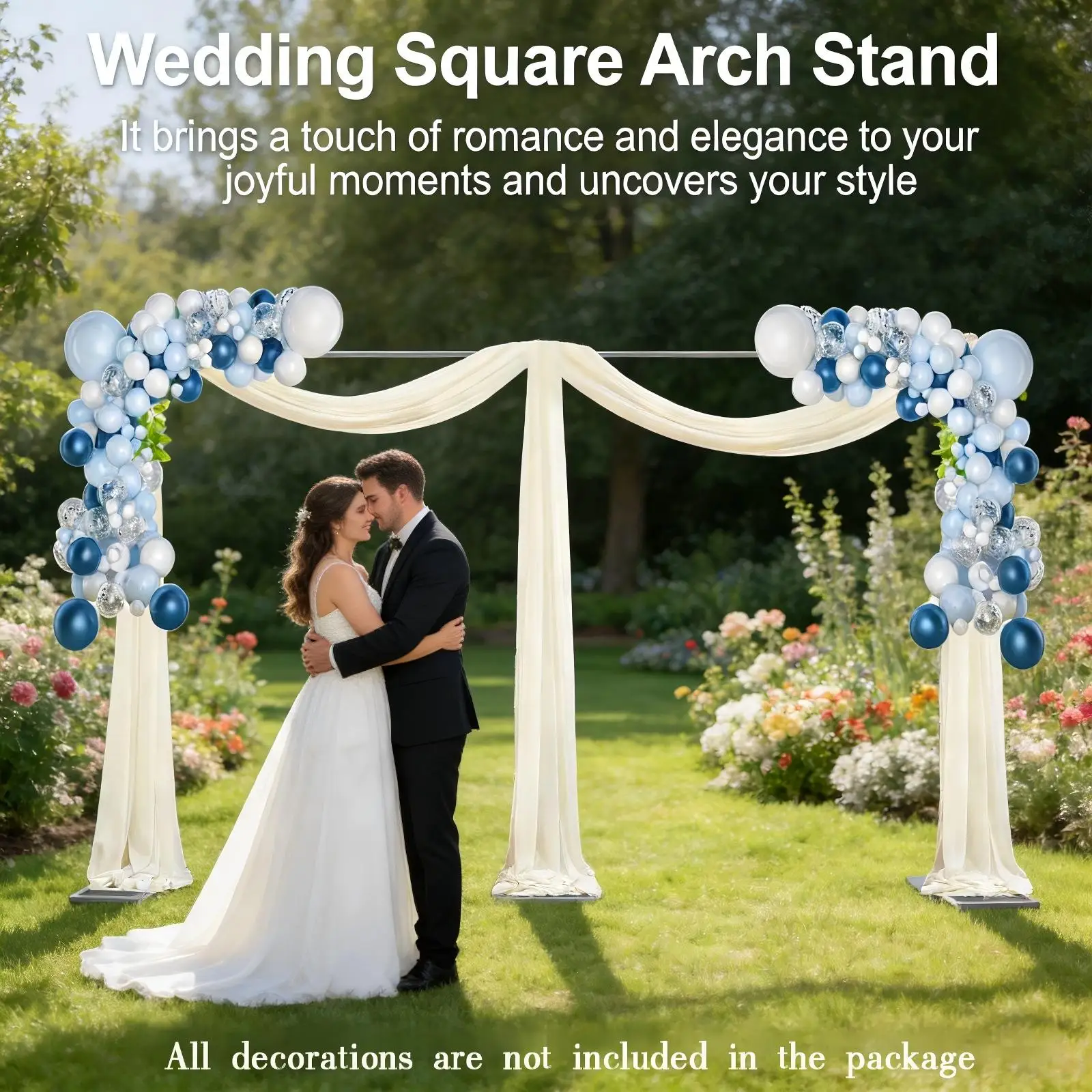 3 * 6-Meter-Eisenrohr-Hochzeitsständer, Metall-Blumenständer, Hintergrundständer, geeignet für Hochzeiten, Geburtstagsfeiern usw. Image