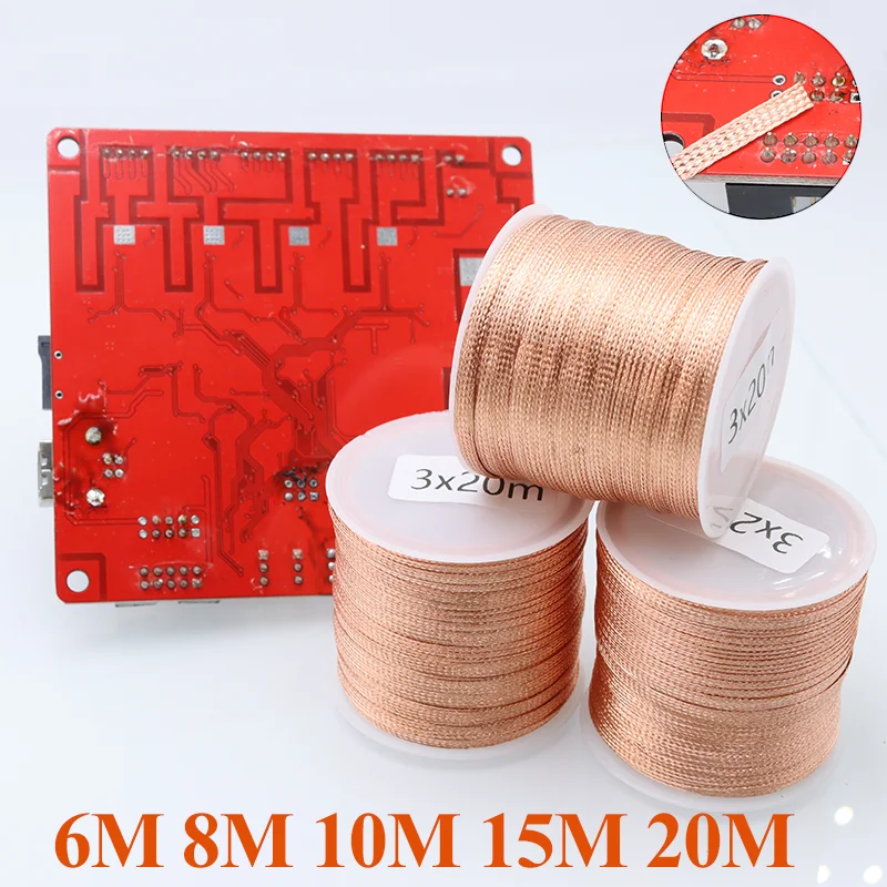 6M-20M Entlöten Geflecht Kupfer Schweißen Draht Solder Docht Saug Zinn Geflecht für Telefon Motherboard PCB Zinn löten Removal Tool Image