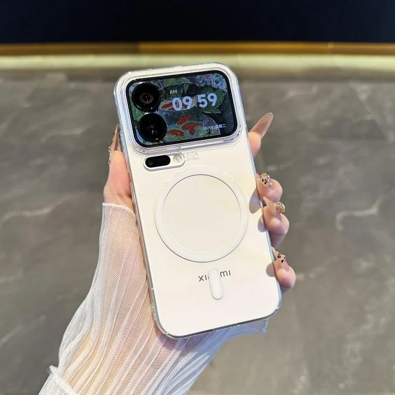 Hülle für Magsafe Magnetisches Kabelloses Laden Hartplastik Transparente Stoßfeste Abdeckung für Xiaomi 17 Pro Max Ultra Image