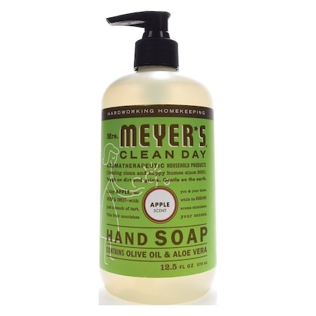 MRS. MEYERS CLEAN DAY 17427 Hand Soap, Liquid, Colorless, Apple, 12.5 oz Bottle