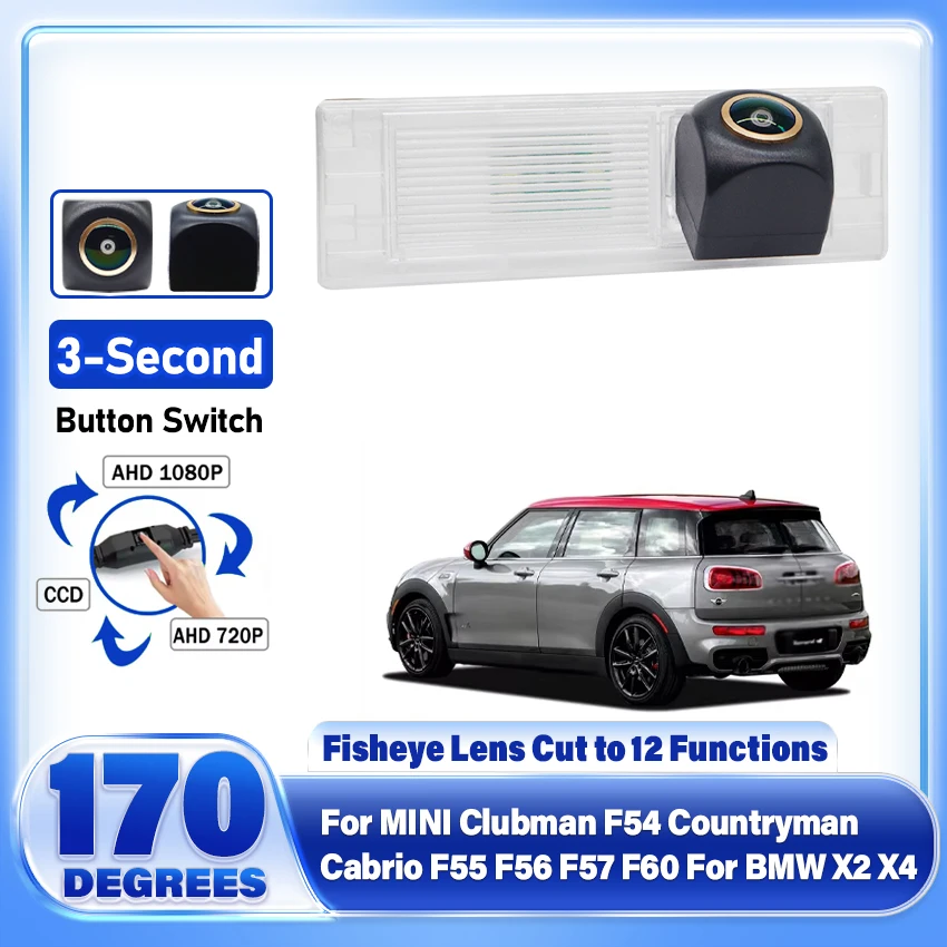 Rückfahrkamera mit goldenem Fischaugenobjektiv für MINI Clubman F54 Countryman Cabrio F55 F56 F57 F60 für BMW X2 X4 Nachtsicht Image