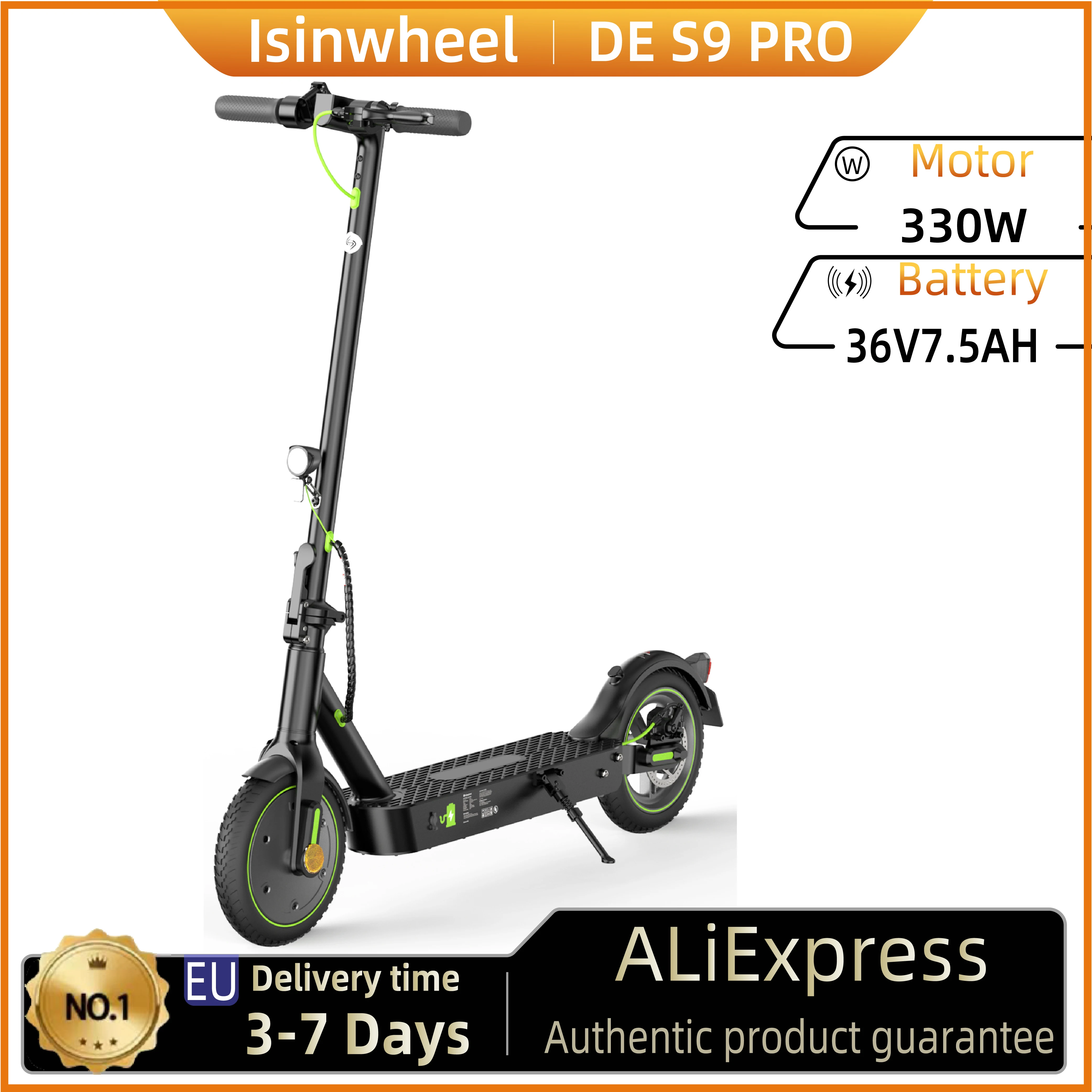 Isinwheel S9 Pro Elektroroller für Erwachsene, 330W Motor, 36V 7,5Ah Akku, 8,5-Zoll-Reifen, City Commuter, zertifiziert für den europäischen Gebrauch Image