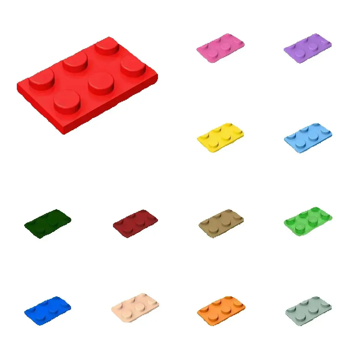 50 stücke 3021 Platte 2x3 Dot Ziegel Spielzeug Für Technische Gebäude Blöcke Spielzeug Für Kinder Kompatibel Pädagogisches Kreative DIY MOC Image