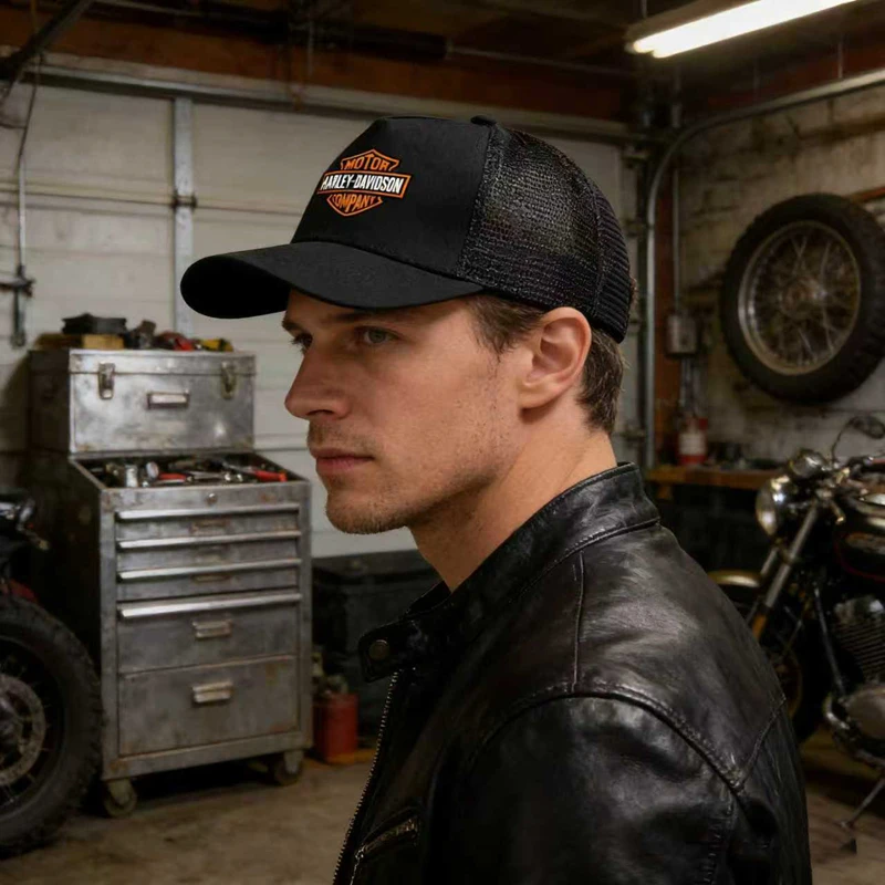 Für Harley Davidson Electra Glide Retro Motorrad Reitbereich Outdoor Herren und Damen Sonnenschutz Baseball Ente Zunge Hüte
