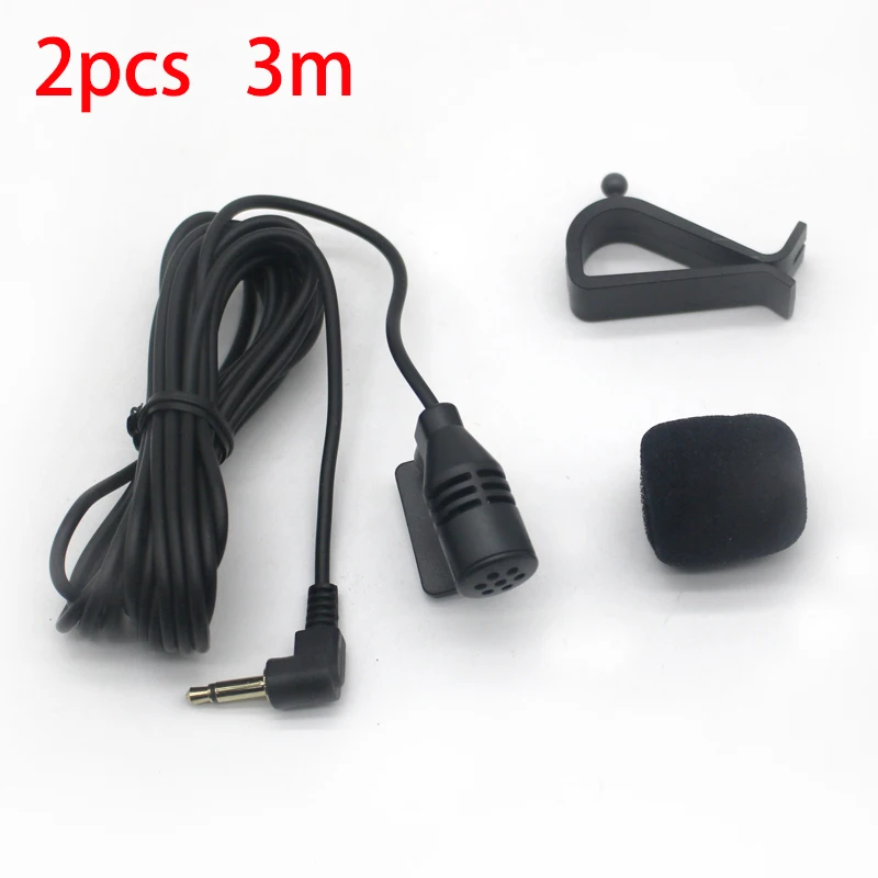 1/2 stücke 3m Profis Auto Audio Mikrofon 3,5mm Jack Stecker Mic Mono Mini Wired Externe Mikrofon für PC Auto Auto DVD Radio Image