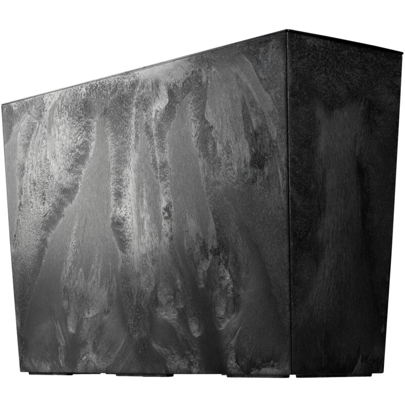 Vaso Da Fiori Kadax Vaso Da Fiori Alto Con Supporto Per Fiori + Inserto 19x56 Cm Cemento Nero