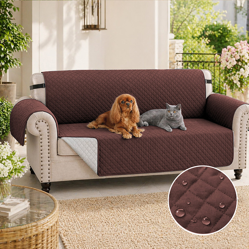 100% Waterproof Couch Covers Sofa Covers for Dogs Couch Protector Triple Non-Slip Sofa Slipcover for 3 Cushion Couch Furniture Protector for Pets, Kids,Dog