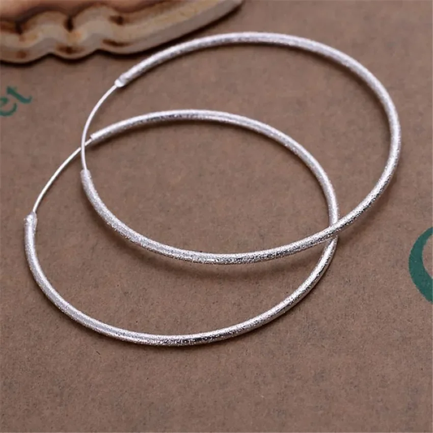925 Sterling Silber Ohrringe Elegante Große Kreisohrringe Trendige Mode-Modelle Silberschmuck Mädchen Valentinstag Geschenk