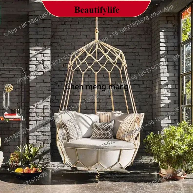 M138 Rattan-Eierstuhl Doppel-Hängesessel für Garten und Terrasse