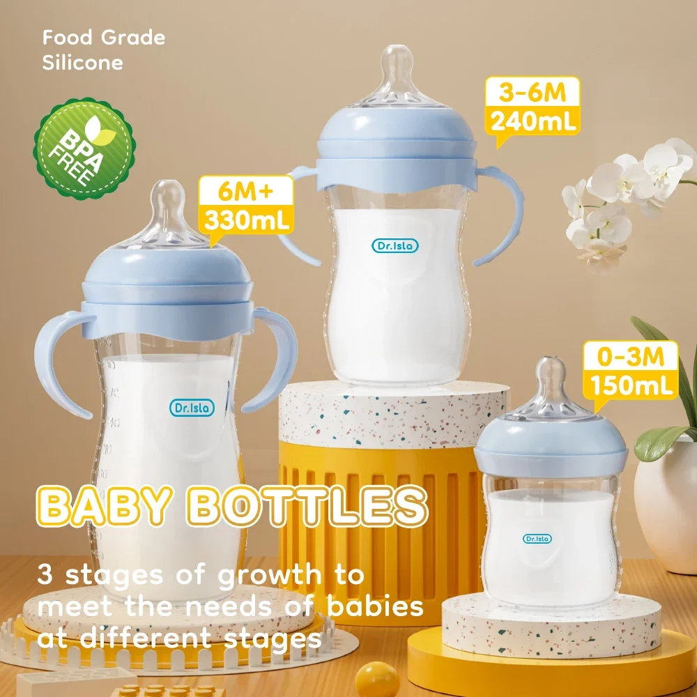 Babyflasche 150/240/330ML Neugeborenen-PP-Flaschen Anti-Verschlucken Anti-Blähungen Milchflaschen für Säuglinge BPA-frei Image