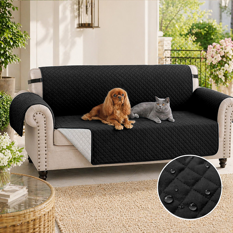 100% Waterproof Couch Covers Sofa Covers for Dogs Couch Protector Triple Non-Slip Sofa Slipcover for 3 Cushion Couch Furniture Protector for Pets, Kids,Dog