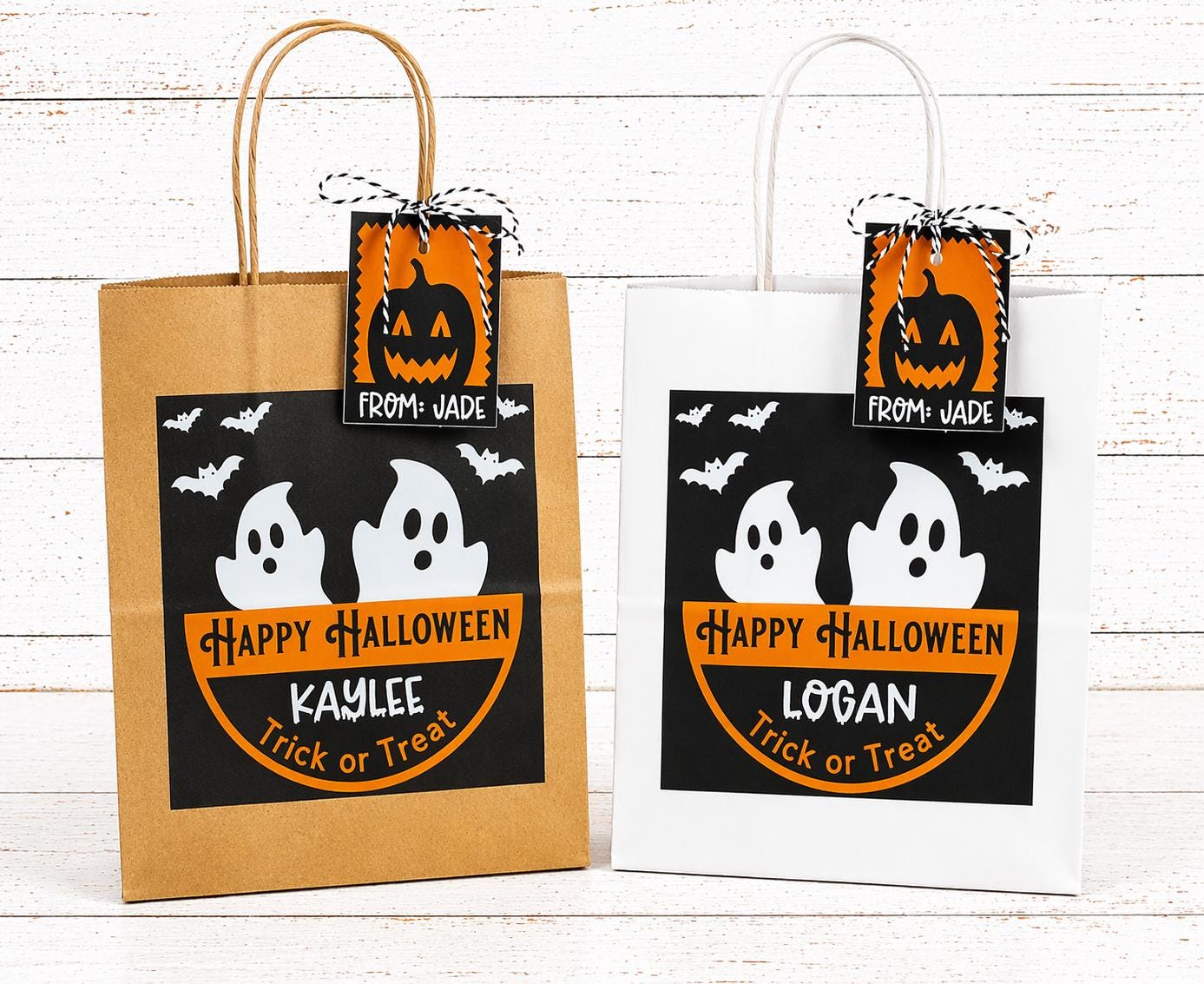 Sacchetti regalo personalizzati per Halloween - Sacchetti regalo a tema fantasma - Cestini di Halloween - Bomboniere per feste di Halloween - Regalo f