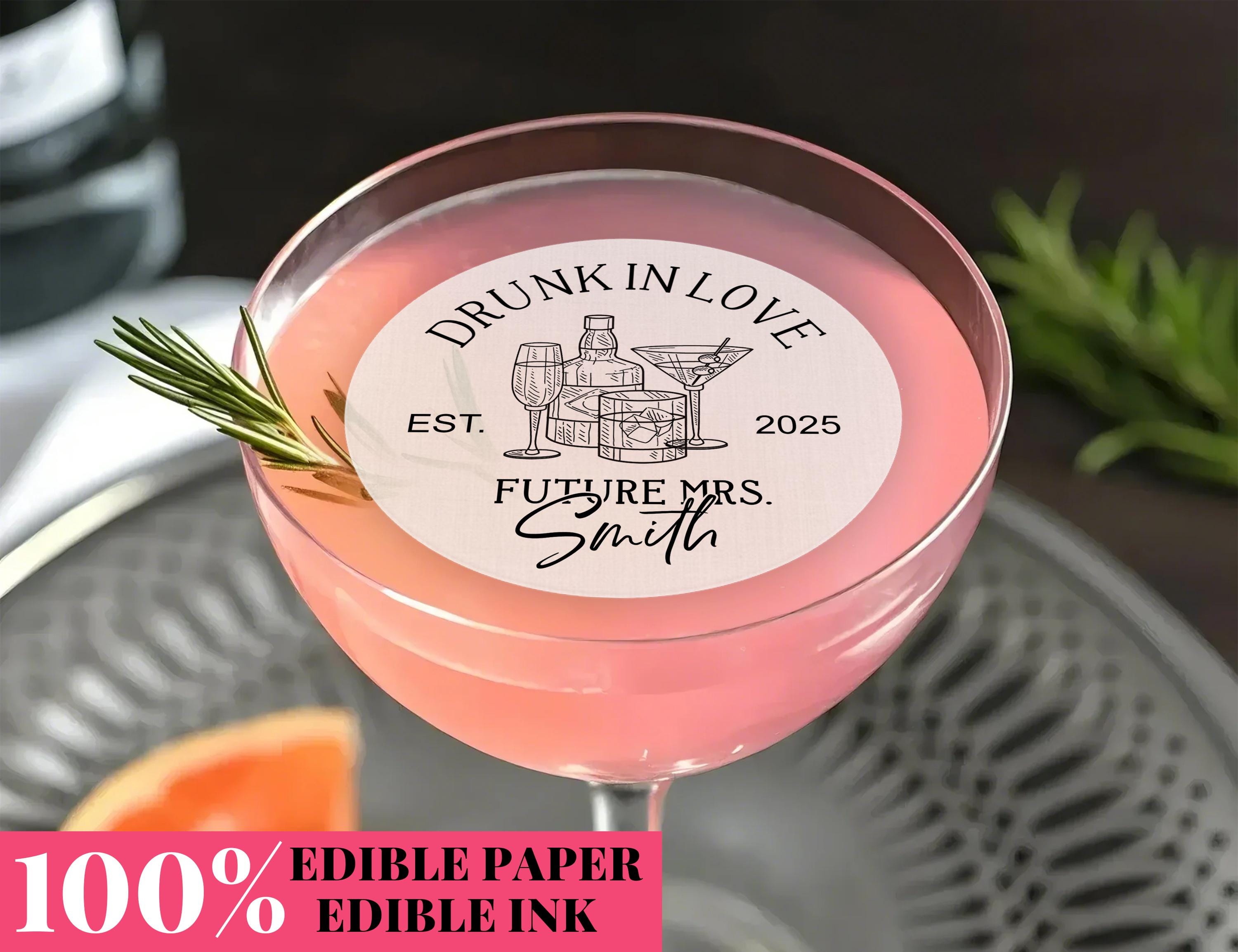 "Decorazioni commestibili per drink \"Drunk in Love\"/Decorazioni commestibili per cocktail/Decorazioni per cupcake per decorazioni per feste di addio al"