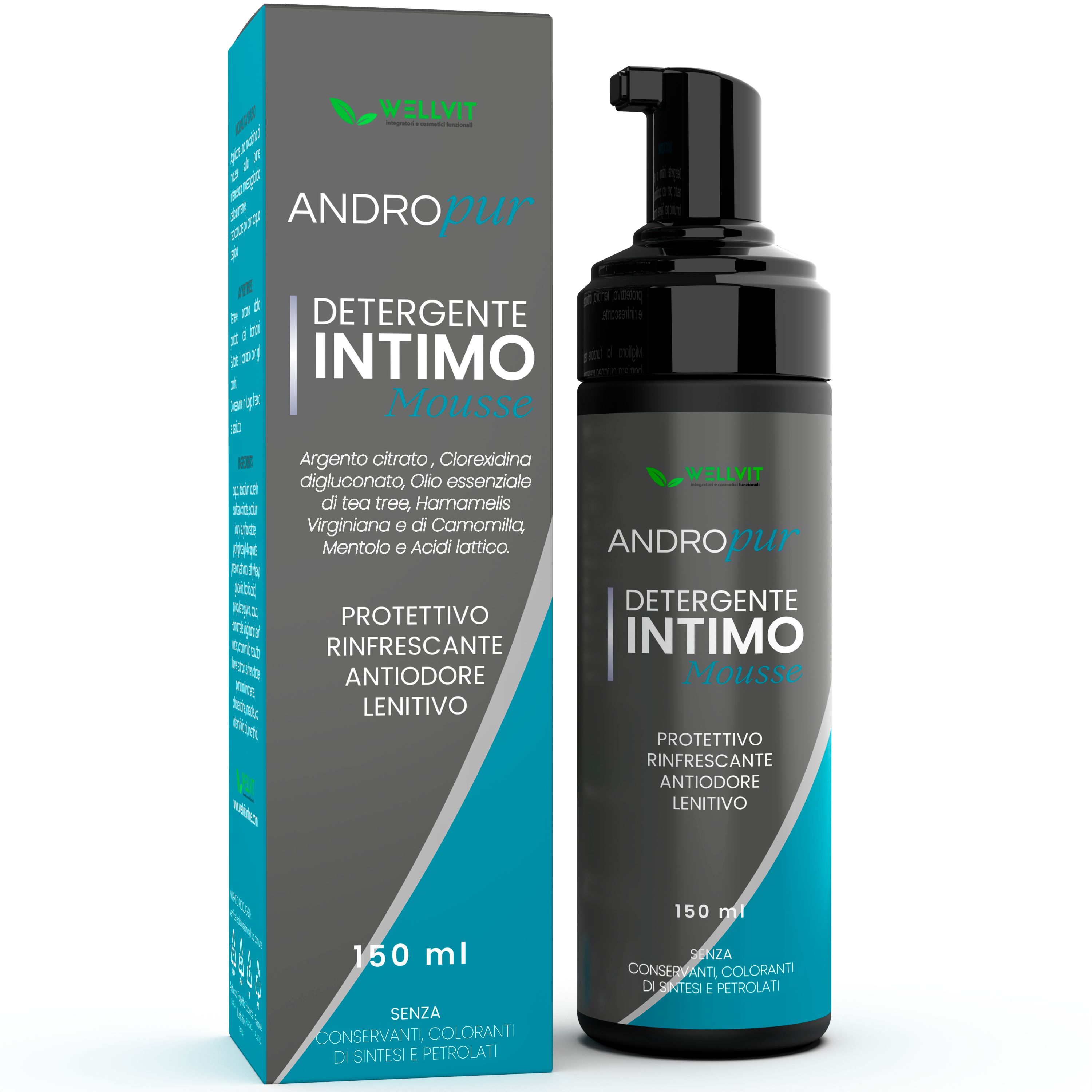 Wellvit | Andropur Detergente Intimo Maschile 150 ml Schiuma con dosat