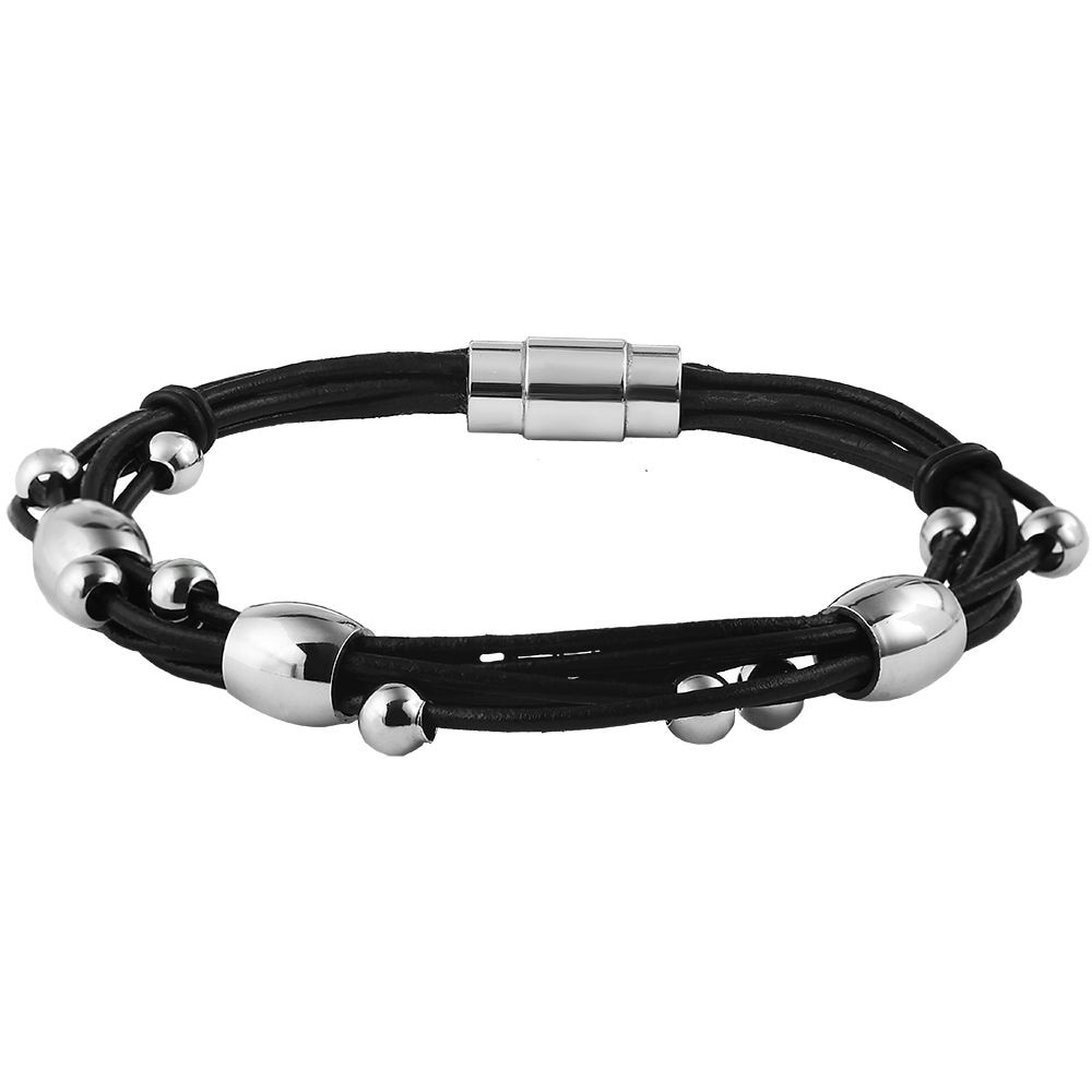 Armband ADELIA´S "Unisex Armband – Lederarmband aus Leder 23 cm", schwarz, Armbänder, Damen, 23cm, Leder, Armband, Zum Verschenken an Menschen, die Ihnen am Herzen liegen