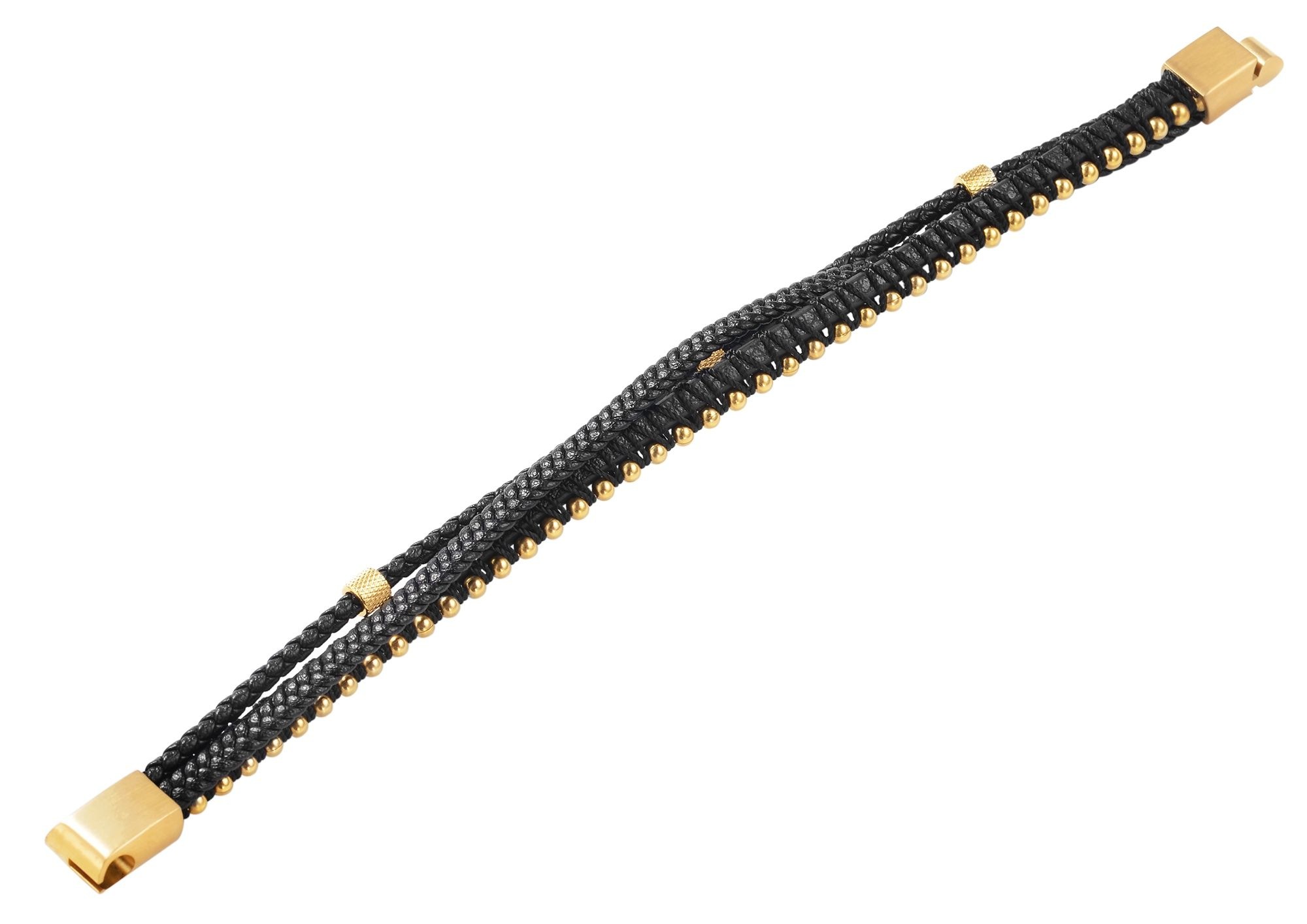 Armband ADELIA´S "Unisex Armband – Lederarmband aus Leder 23 cm", schwarz, Armbänder, Damen, 23cm, Leder, Armband, Ideal als Geschenk zum Weihnachten
