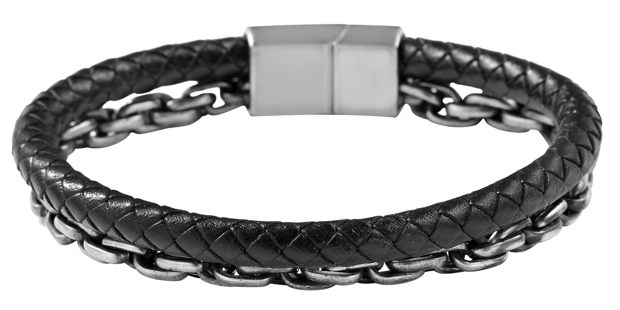 Armband ADELIA´S "Unisex Armband – Lederarmband aus Leder 23 cm", schwarz, Armbänder, Damen, 23cm, Leder, Armband, Perfekt als Geschenk zum Geburtstag