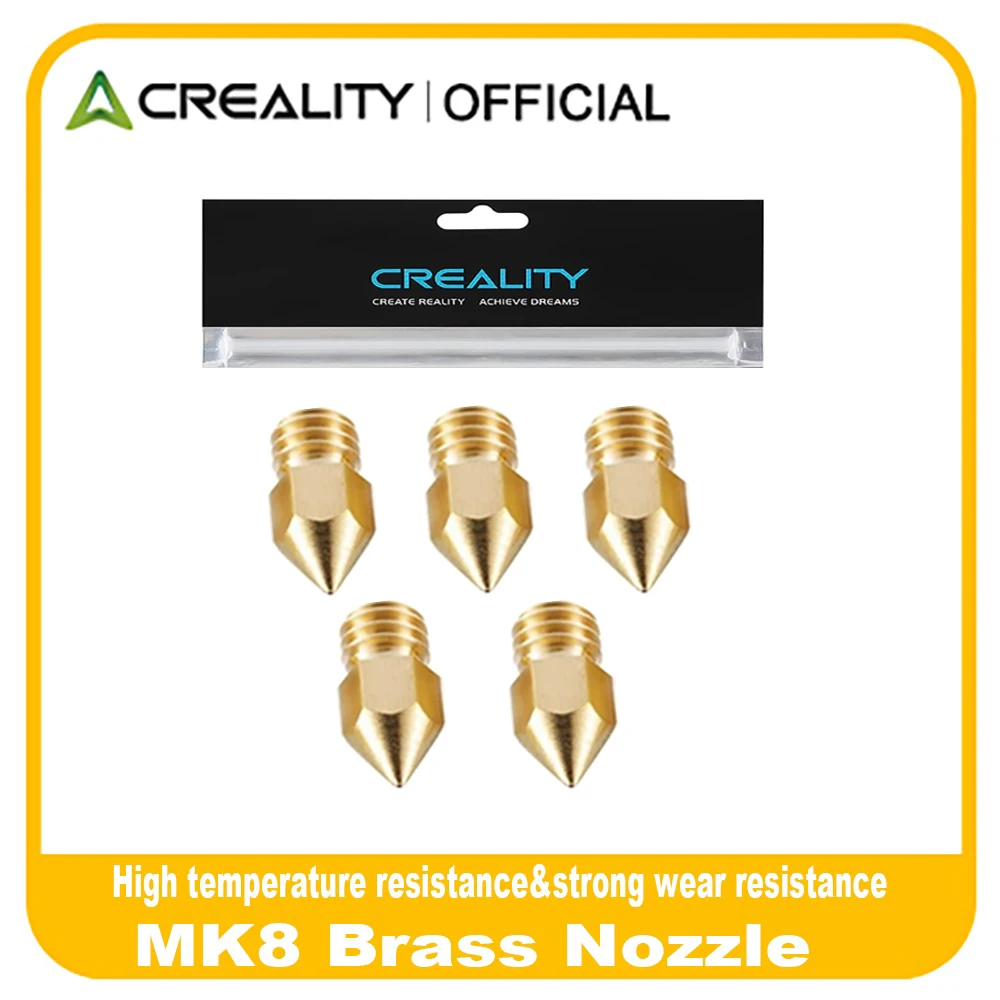 Creality Offizielle MK8 Düse 0,1/0,2/0,4/0,6/0,8/1,0mm 5/10PCS Extruder Druckkopf 3D Drucker Teile für CR-6/Ender 3/Ender 5 Image