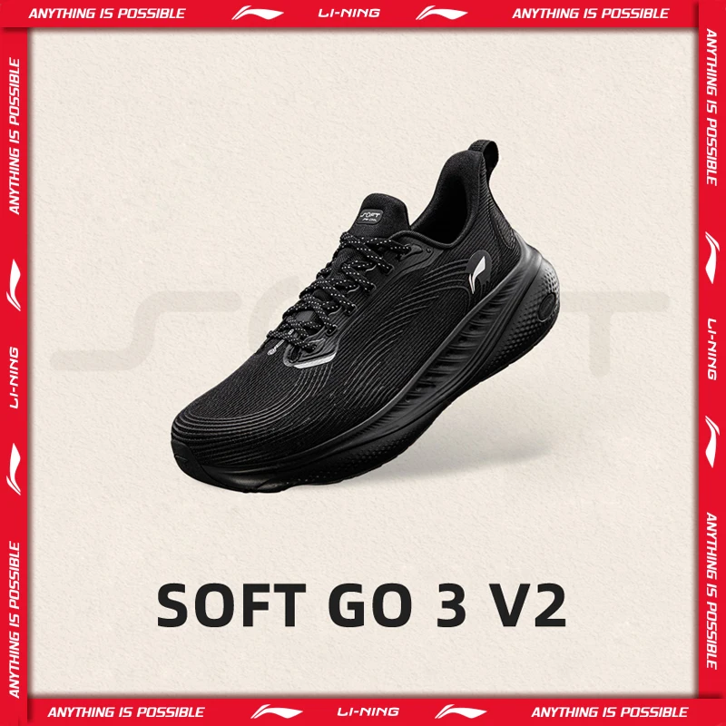 Li-Ning SOFT GO 3 V2 Lifestyle-Schuhe für Herren, COMFOAM, atmungsaktiv, reflektierend, stilvolle Freizeitschuhe, LiNing Daily Walking Shoes AGLW027