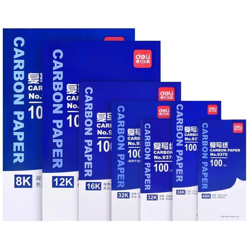 Deli Carbon Papier doppelseitige Durchschreibepapier Dünne Druck Färben Tracing Papier Büro Papier Blau Rot Transfer Papier