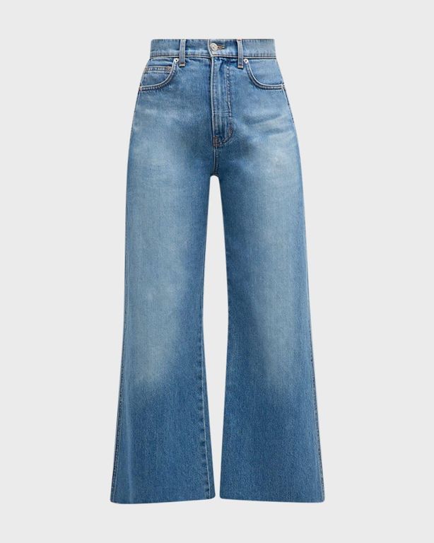 Taylor Cropped High-Rise Wide Jeans