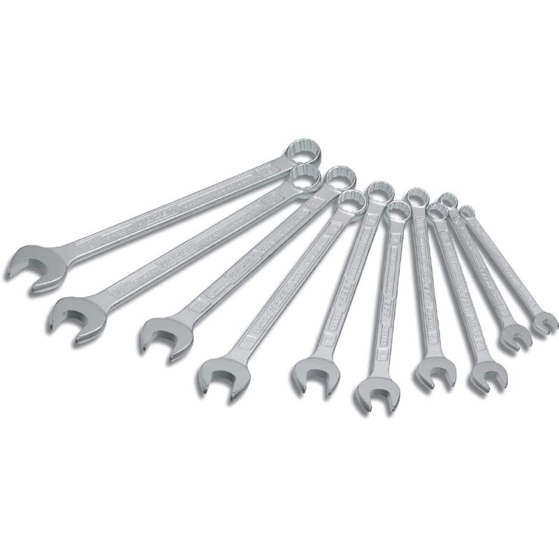 Serie Di Chiavi Combinate A Forchetta/ad Anello 600spc/10 ∙ Profilo Trazione Con Doppio Esagono Esterno ∙ 10-pezzi ∙ 8 – 19