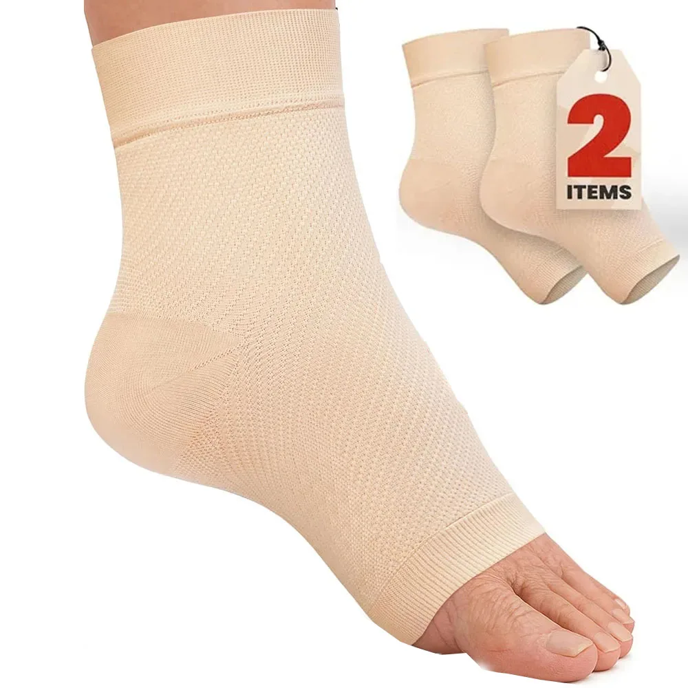1 Stück Knöchel-Kompressionshülse, Plantarfasziitis-Zahnspangen, offene Zehen-Kompressionssocken für Schwellungen, Verstauchungen, Neuropathie, Fußgewölbe-Sup Image