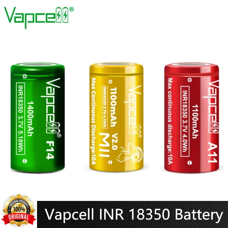 2 stücke Original Vapcell INR 18350 Batterie Max 1600 mAh 3/5/10A 3,7 V F16 H16 A11 M11 High Drain Lithium-ionen Batterien Für Taschenlampe Image