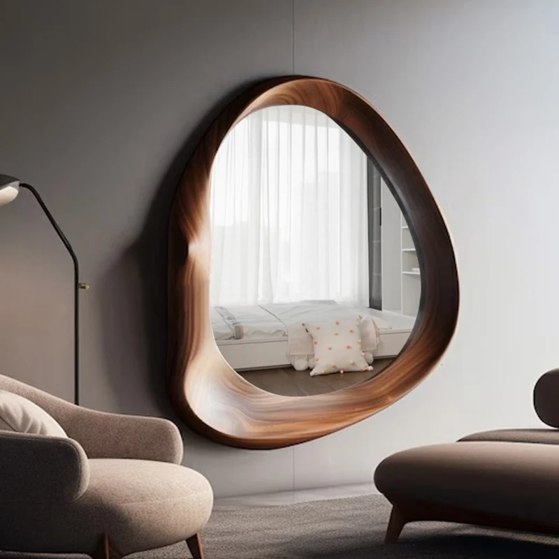 Französischer unregelmäßiger Badezimmerspiegel, antiker Wandbehang, speziell geformter Schminkspiegel im Badezimmer, Haushaltswaschtisch