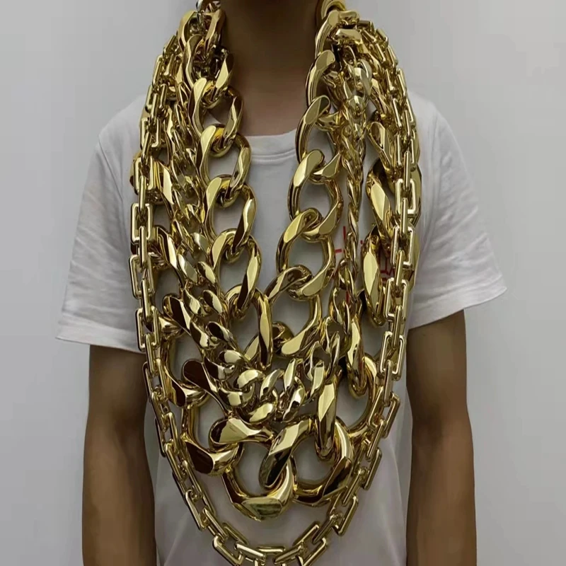 Neue Acryl Halskette Sperrige Hip Hop Dicke Große Gold Kette Männer Frauen Schmuck Geschenke Halloween Kunststoff Diy Schmuck Machen Accessori