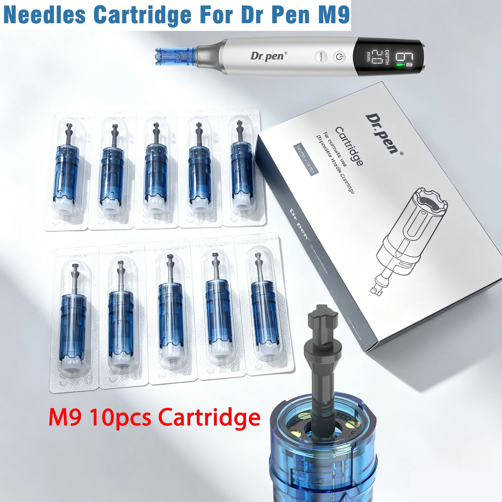 Dr. Pen M9 Kartuschennadeln: 18/36/42/ Runde Nano Anti-Rückfluss-Bajonettköpfe, intelligente, mit Chip ausgestattete Nadeln, Länge 0,25 mm Image