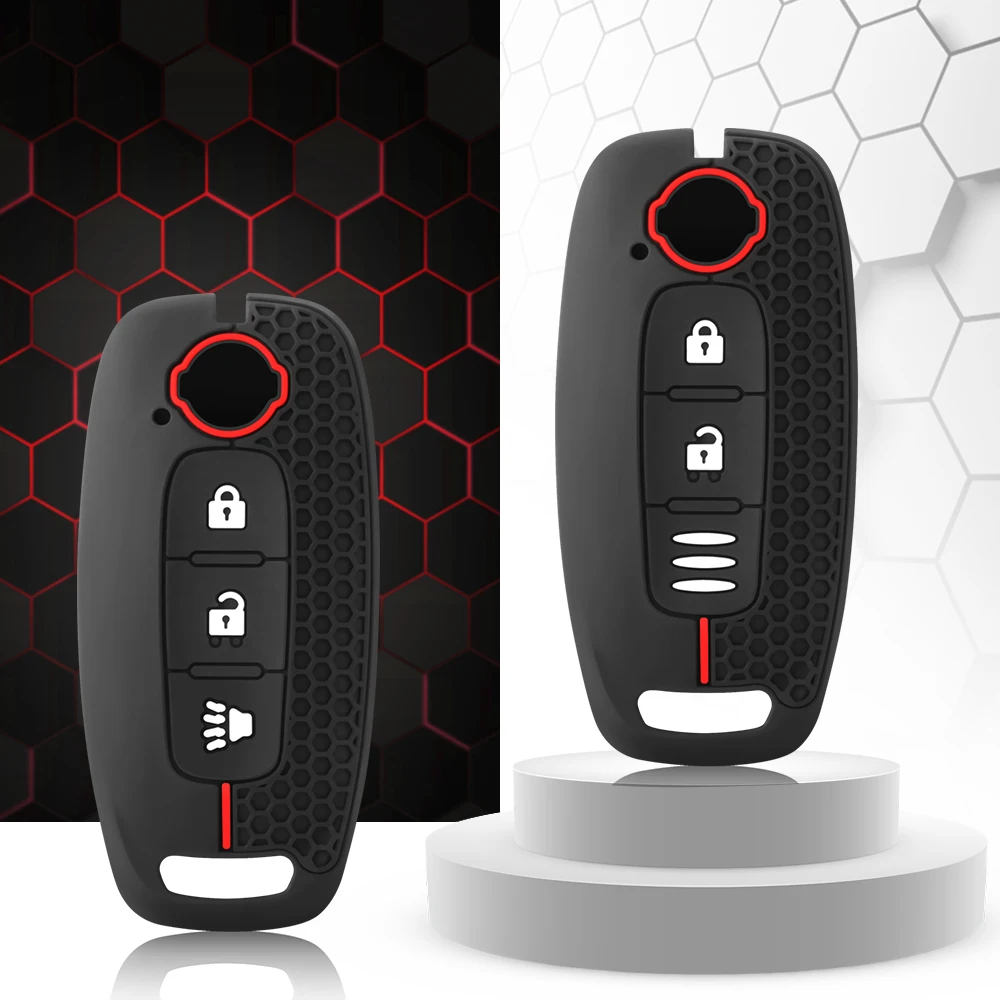 Silikonschlüssel Prtoective Skin Case Halter Cover für Nissan X-Trail T33 Kicks Qashqai J12 Juke Teana Altima Ariya 2023 2024 Fernbedienung Image