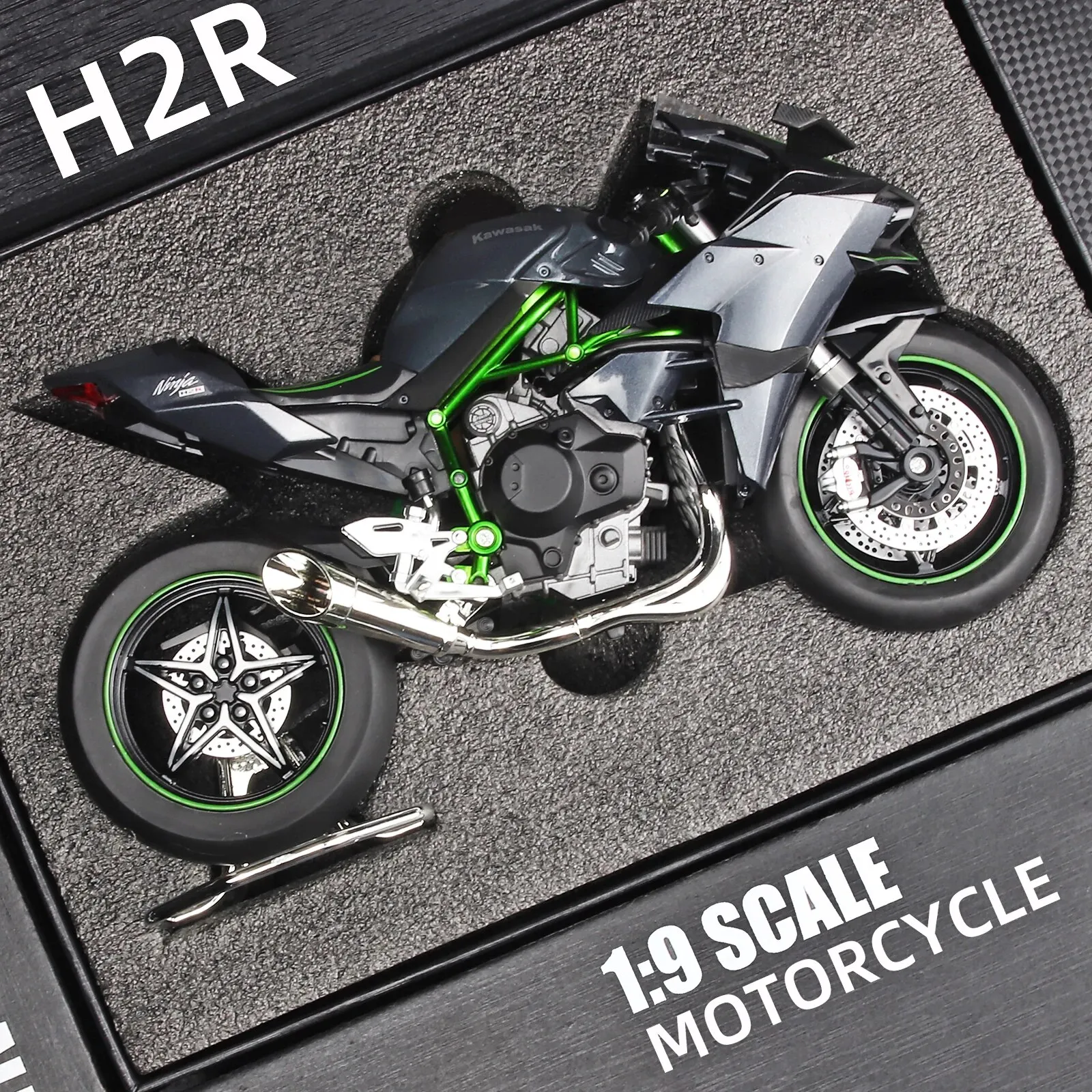 1:9 Ninja H2R Einzigartiges Motorradmodell: Ideales Geschenk für junge Erwachsene, ideal für Liebeszeit, Freundschaft, Männergeburt Image