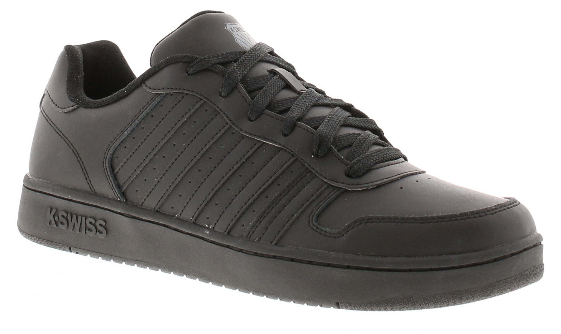 K-Swiss Herren Schuhe Court Palisades Leder Schnürschuh schwarz