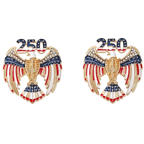 2er-Set Broschen zum 250. Jahrestag der USA, patriotische Anstecknadeln zum 250. Geburtstag Amerikas (1776–2026), Strass-Anstecknadel mit US-Flagge, Erinnerungsschmuck zum Unabhängigkeitstag, Image