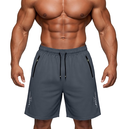 Herren Aktiv Shorts Freizeitshorts Sportliche Shorts Tasche Elastischer Bund Rein Einfach Einheitliche Farbe Schnelltrocknend Sport Über dem Knie Outdoor Fitnessstudio Training Sport Sportlich Image