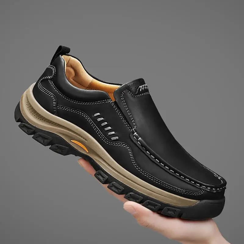 Marke Männer Schuhe Hohe Qualität Aus Echtem Leder männer Casual Schuhe Slip Auf Komfort Business Mann Wohnungen Schuhe Outdoor Männer arbeit Schuhe