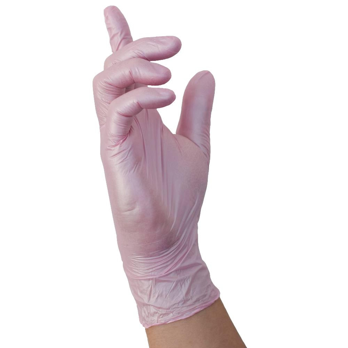 MCD Medical Care Dental GmbH 1000 Nitras Glamour Wave Nitrilhandschuhe | Gr. S | perlmuttrosa | Einweghandschuhe Image