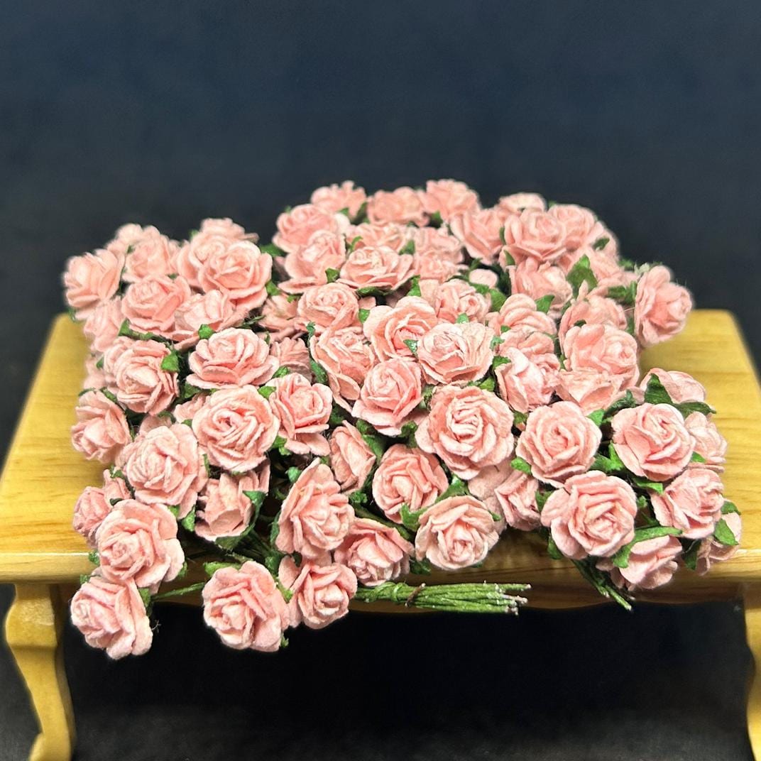 50 pezzi da 10 mm. Fiore di carta di gelso in miniatura, fiore di carta in miniatura, fiore di rosa in miniatura, fiore di carta, rosa in miniatura, r