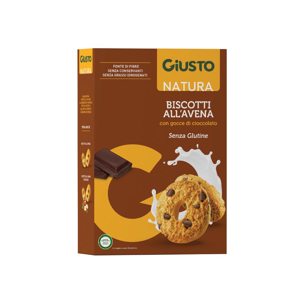 Giusto Senza Glutine Biscotti Avena Gocce Cioccolato 250 G g