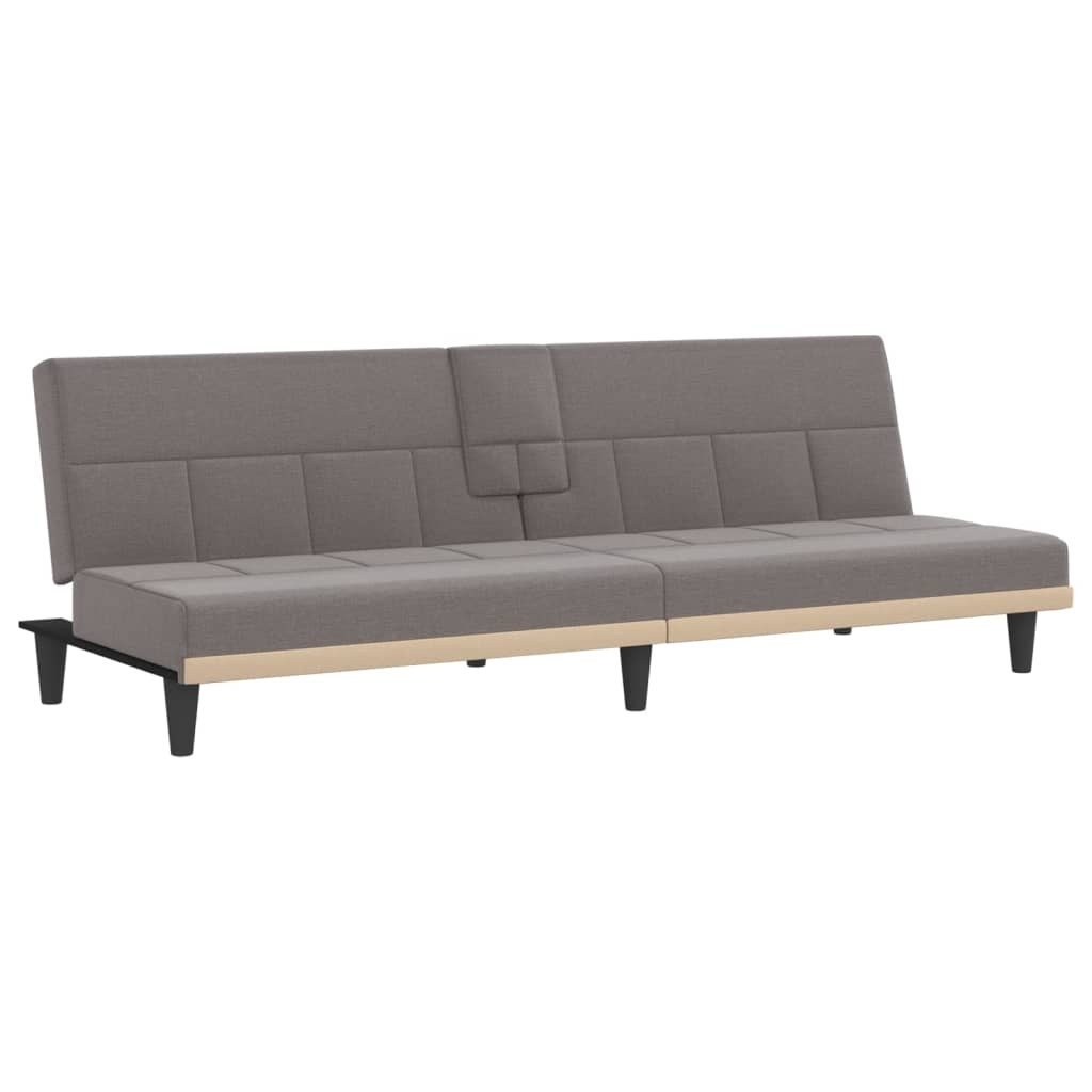 Helloshop26 - Schlafsofa mit Getränkehaltern 200 x 89 x 70 cm taupefarbener Stoff 02_0019847 Image