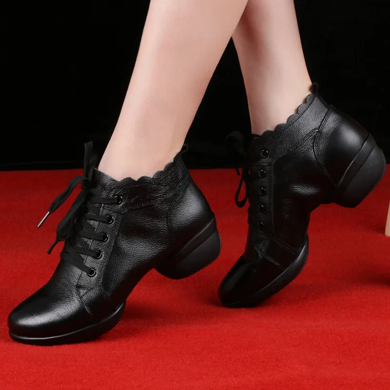 Schuhe Für Frauen Fitness Tanz Schuhe Moderne Große Frauen Schuhe Hohl Atmungsaktive Jazz Leder Tanzen Schuhe Turnschuhe