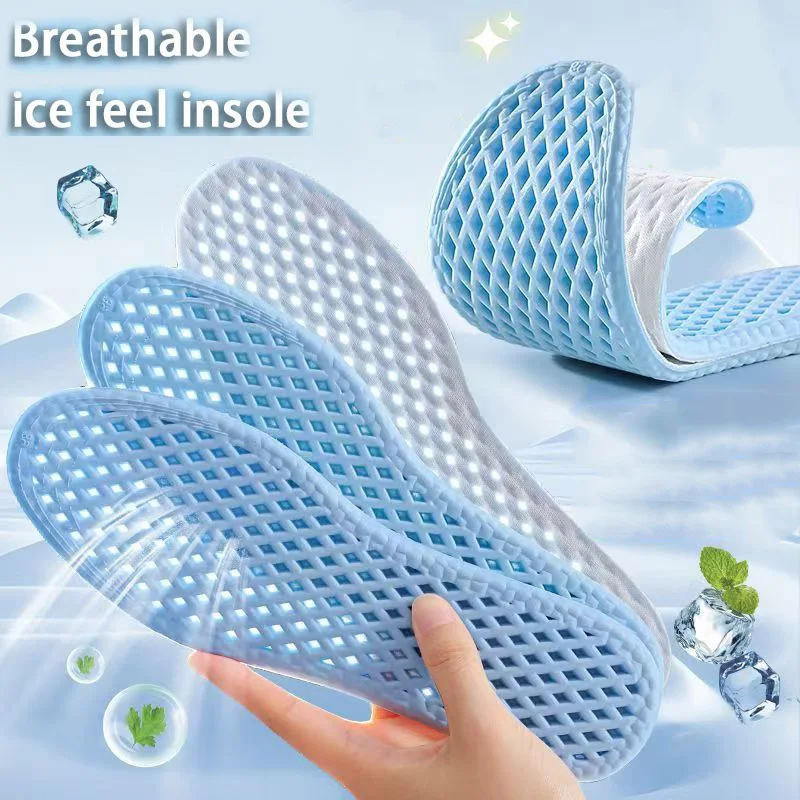 Atmungsaktive Einlegesohlen aus Airy Mesh, desodorierende, kühlende Schuhpolster, absorbieren Schweiß, leichte Sport-Einlegesohle mit geruchshemmenden Memory-Schaum-Schuhpolstern Image