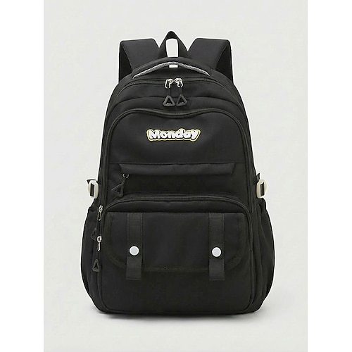 Zaino da donna in poliestere con molteplici tasche, grande capacità, spallacci regolabili, disponibile in diversi colori, perfetto per la scuola elementare. studenti delle scuole medie, ritorno a